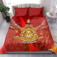 Custom Portugal Football World Champions 2026 Bedding Set Golden Shield Crown Crest Soccer Trophy