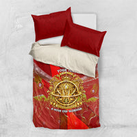 Custom Portugal Football World Champions 2026 Bedding Set Golden Shield Crown Crest Soccer Trophy