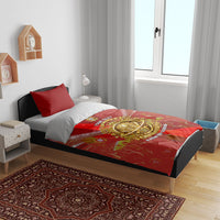 Custom Portugal Football World Champions 2026 Bedding Set Golden Shield Crown Crest Soccer Trophy