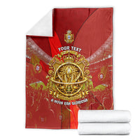 Custom Portugal Football World Champions 2026 Blanket Golden Shield Crown Crest Soccer Trophy