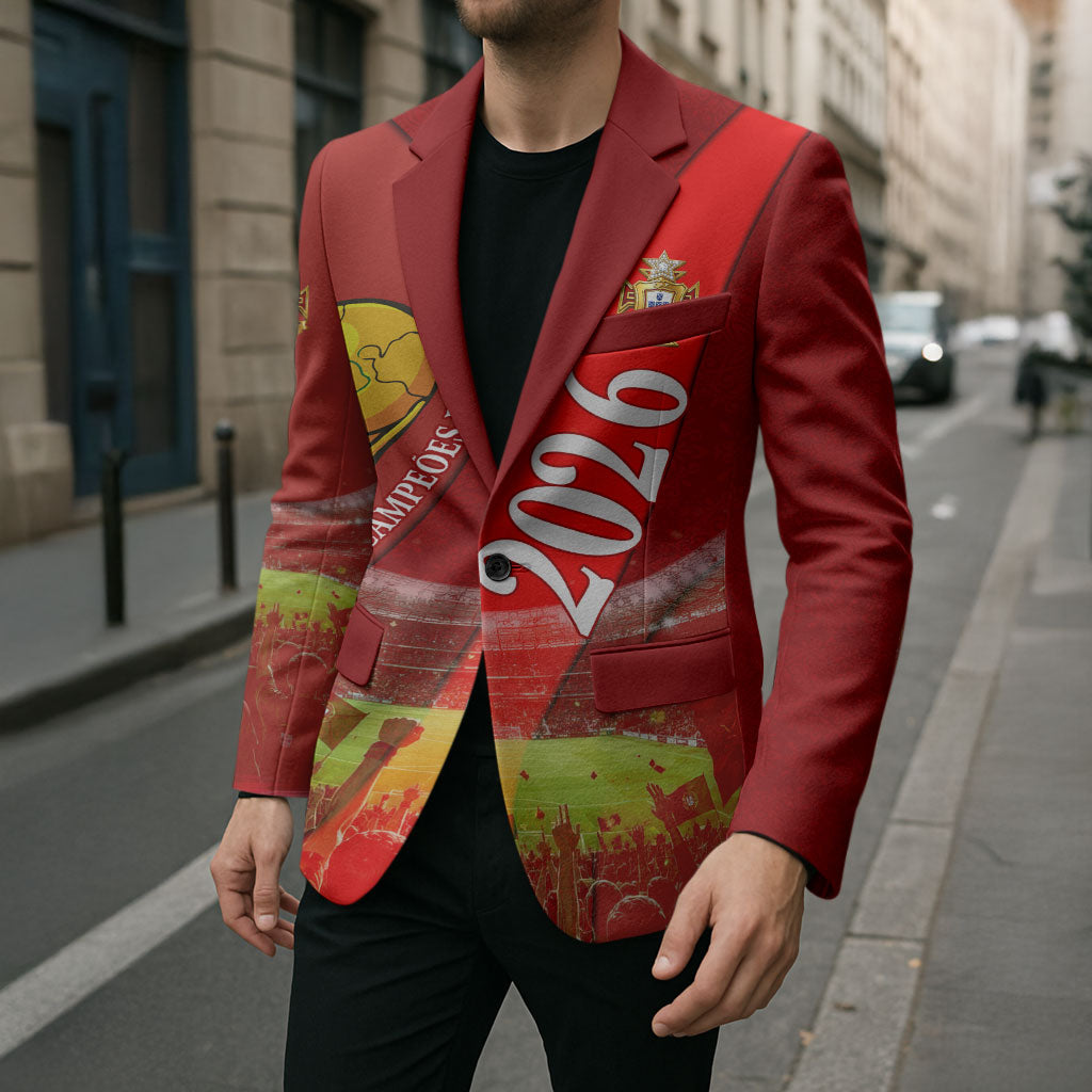 Custom Portugal Football World Champions 2026 Blazer Golden Shield Crown Crest Soccer Trophy