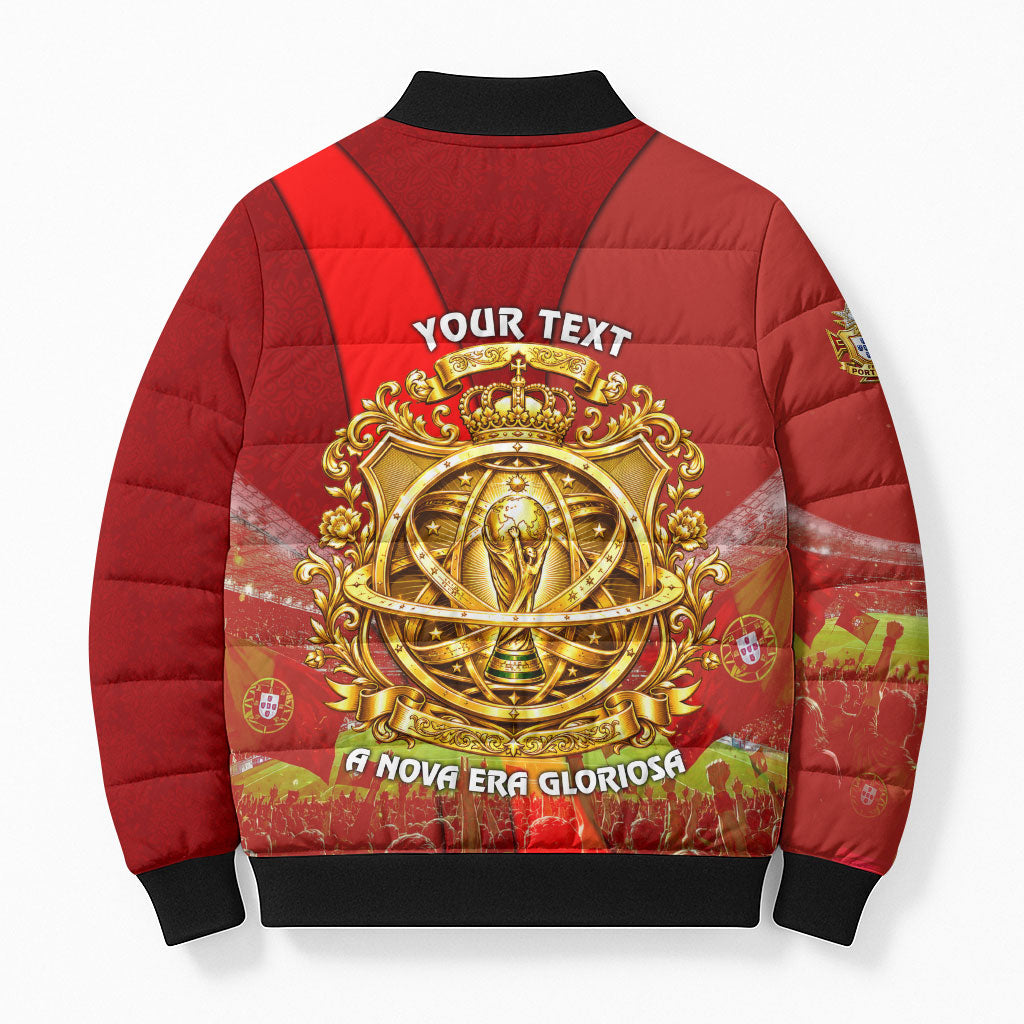 Custom Portugal Football World Champions 2026 Bomber Puffer Jacket Golden Shield Crown Crest Soccer Trophy