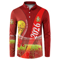 Custom Portugal Football World Champions 2026 Button Sweatshirt Golden Shield Crown Crest Soccer Trophy