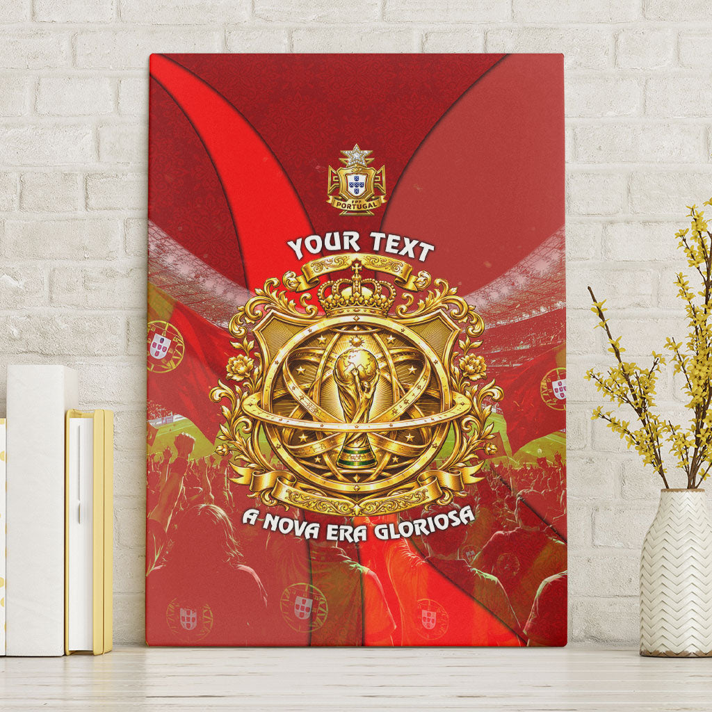 Custom Portugal Football World Champions 2026 Canvas Wall Art Golden Shield Crown Crest Soccer Trophy