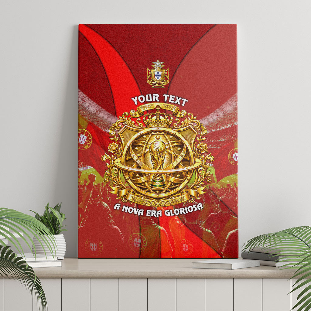 Custom Portugal Football World Champions 2026 Canvas Wall Art Golden Shield Crown Crest Soccer Trophy