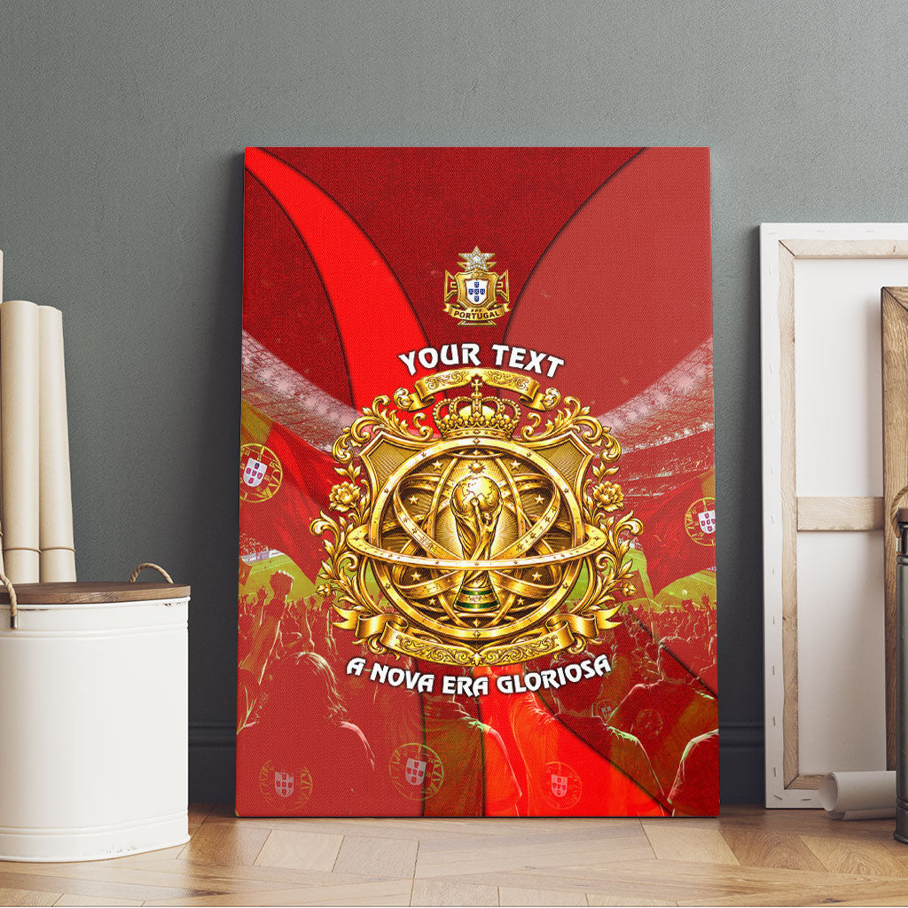 Custom Portugal Football World Champions 2026 Canvas Wall Art Golden Shield Crown Crest Soccer Trophy
