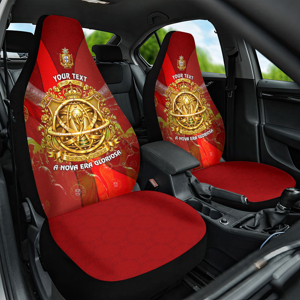 Custom Portugal Football World Champions 2026 Car Seat Cover Golden Shield Crown Crest Soccer Trophy