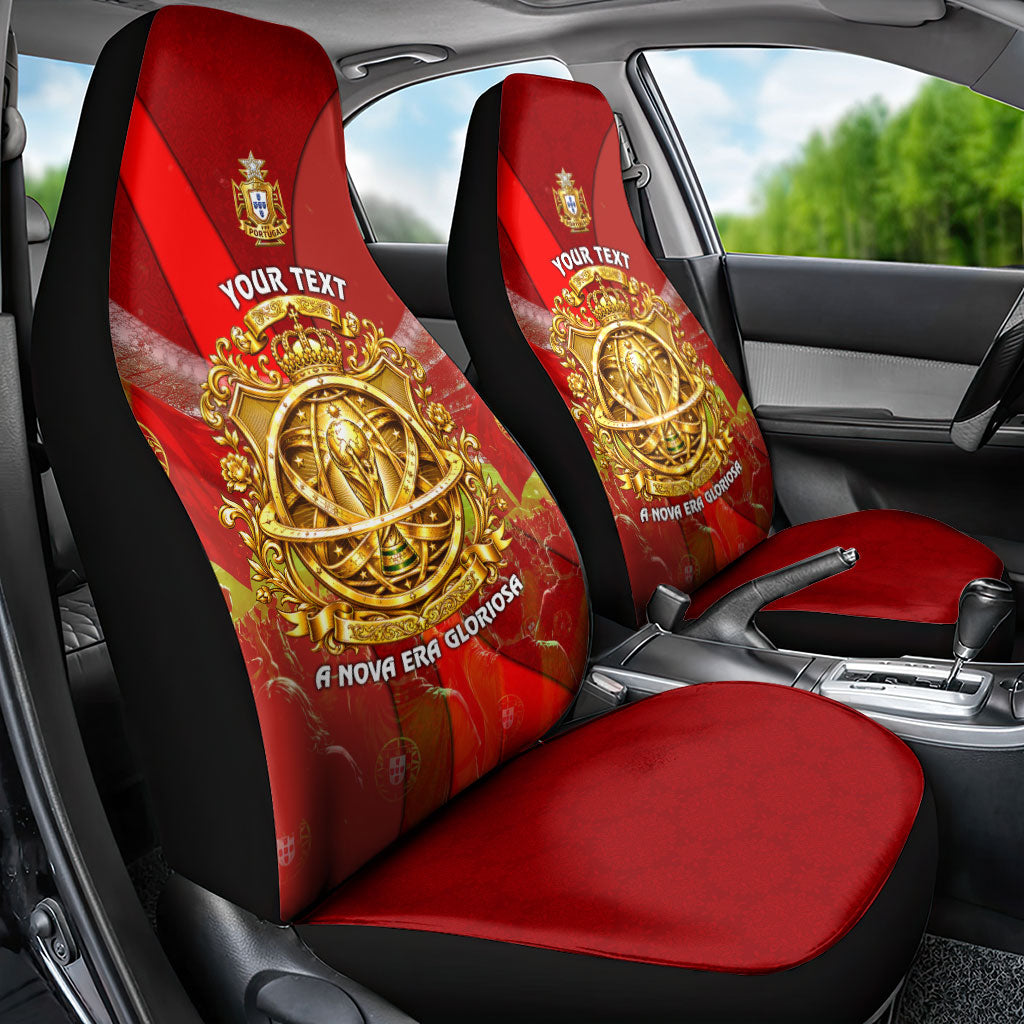 Custom Portugal Football World Champions 2026 Car Seat Cover Golden Shield Crown Crest Soccer Trophy