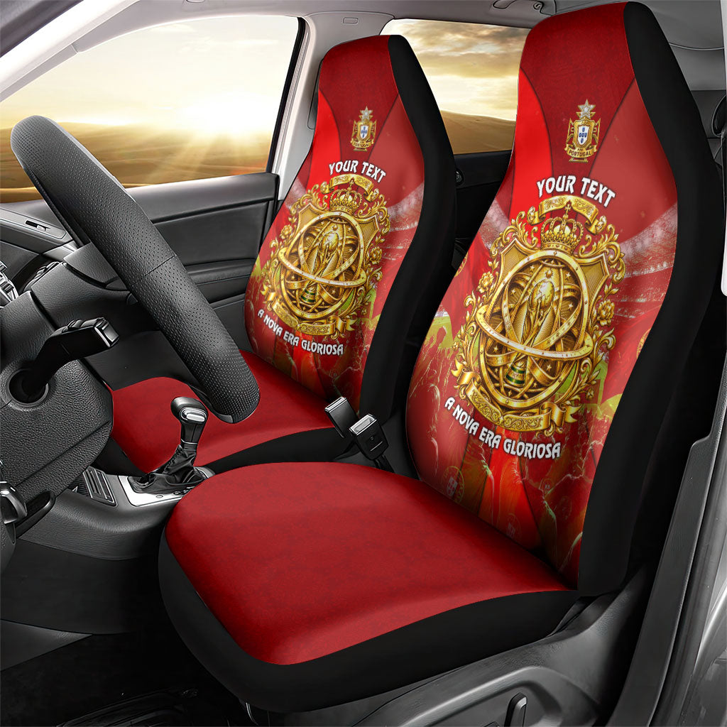 Custom Portugal Football World Champions 2026 Car Seat Cover Golden Shield Crown Crest Soccer Trophy
