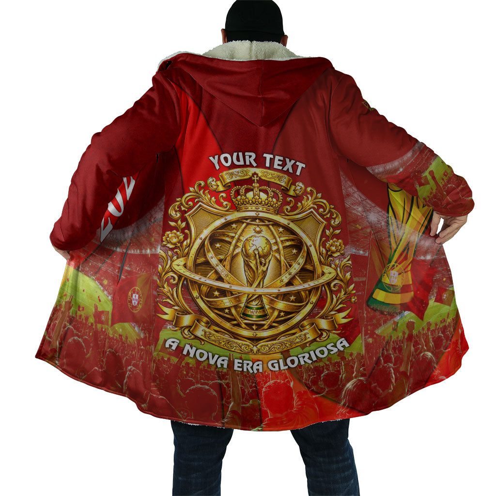 Custom Portugal Football World Champions 2026 Cloak Golden Shield Crown Crest Soccer Trophy