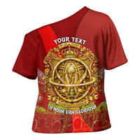 Custom Portugal Football World Champions 2026 Cross Shoulder Shirt Golden Shield Crown Crest Soccer Trophy