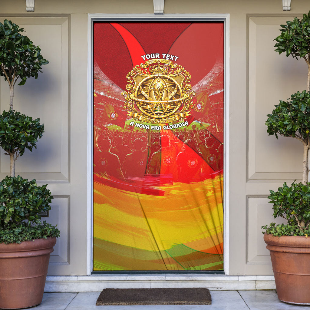 Custom Portugal Football World Champions 2026 Door Cover Golden Shield Crown Crest Soccer Trophy