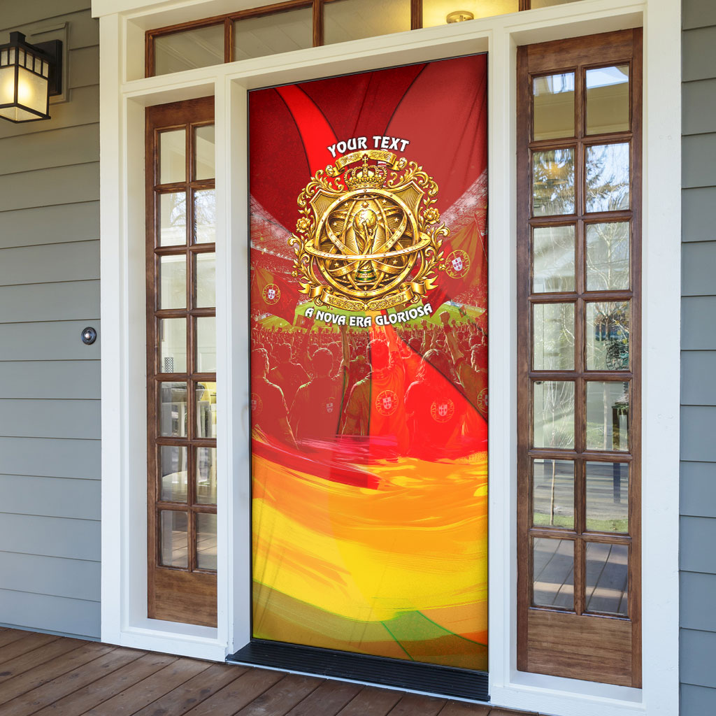 Custom Portugal Football World Champions 2026 Door Cover Golden Shield Crown Crest Soccer Trophy