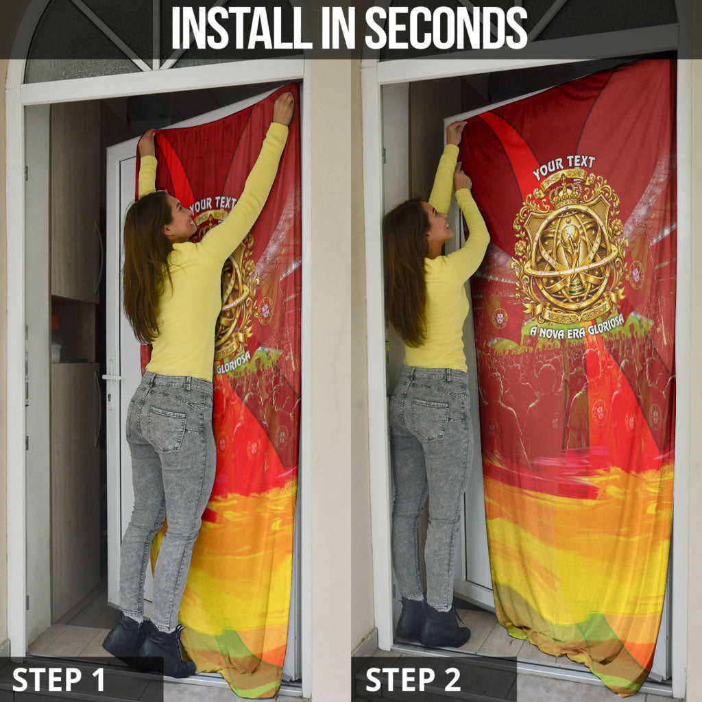Custom Portugal Football World Champions 2026 Door Cover Golden Shield Crown Crest Soccer Trophy