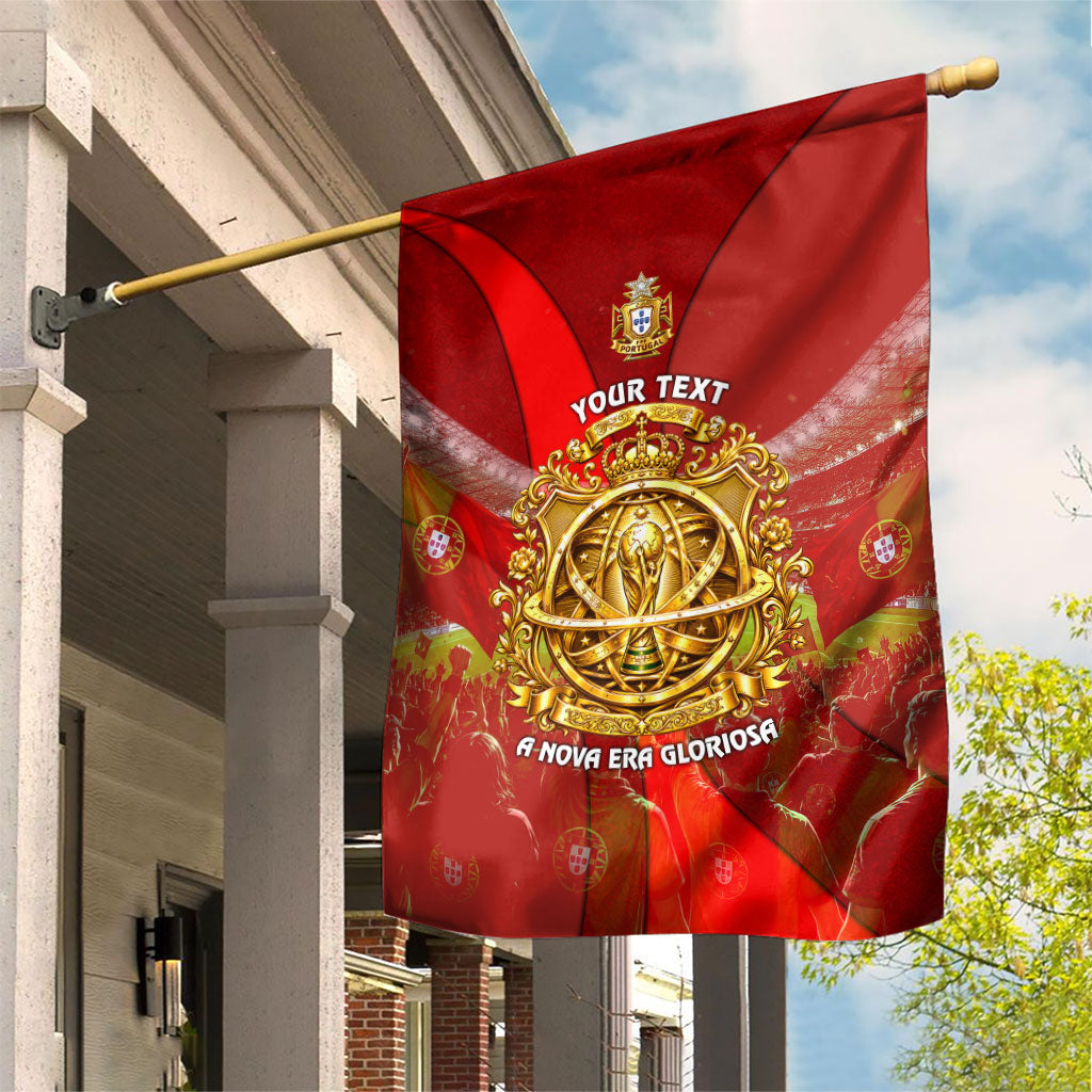 Custom Portugal Football World Champions 2026 Garden Flag Golden Shield Crown Crest Soccer Trophy