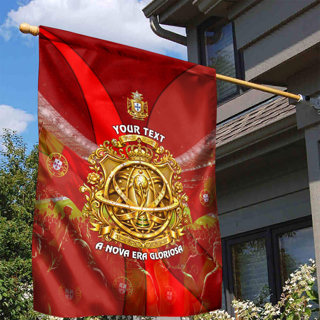 Custom Portugal Football World Champions 2026 Garden Flag Golden Shield Crown Crest Soccer Trophy