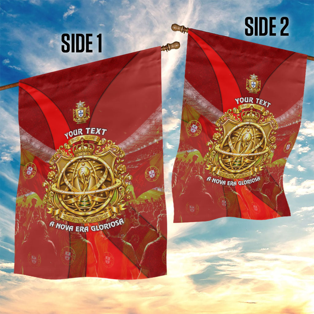 Custom Portugal Football World Champions 2026 Garden Flag Golden Shield Crown Crest Soccer Trophy