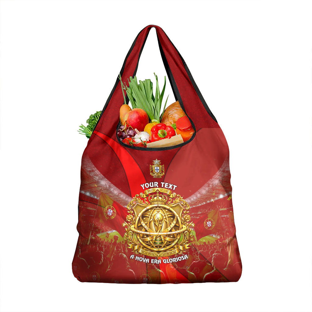 Custom Portugal Football World Champions 2026 Grocery Bag Golden Shield Crown Crest Soccer Trophy