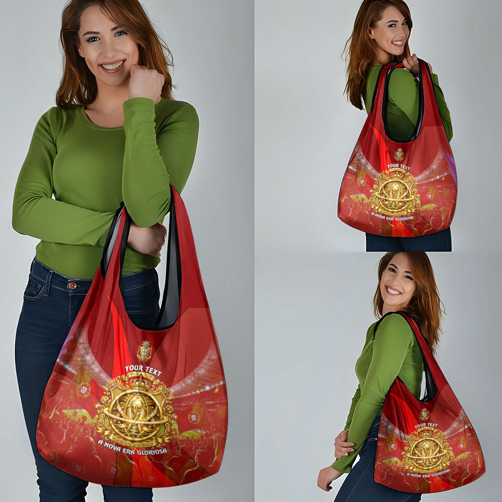Custom Portugal Football World Champions 2026 Grocery Bag Golden Shield Crown Crest Soccer Trophy
