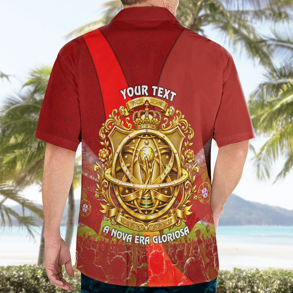 Custom Portugal Football World Champions 2026 Hawaiian Shirt Golden Shield Crown Crest Soccer Trophy