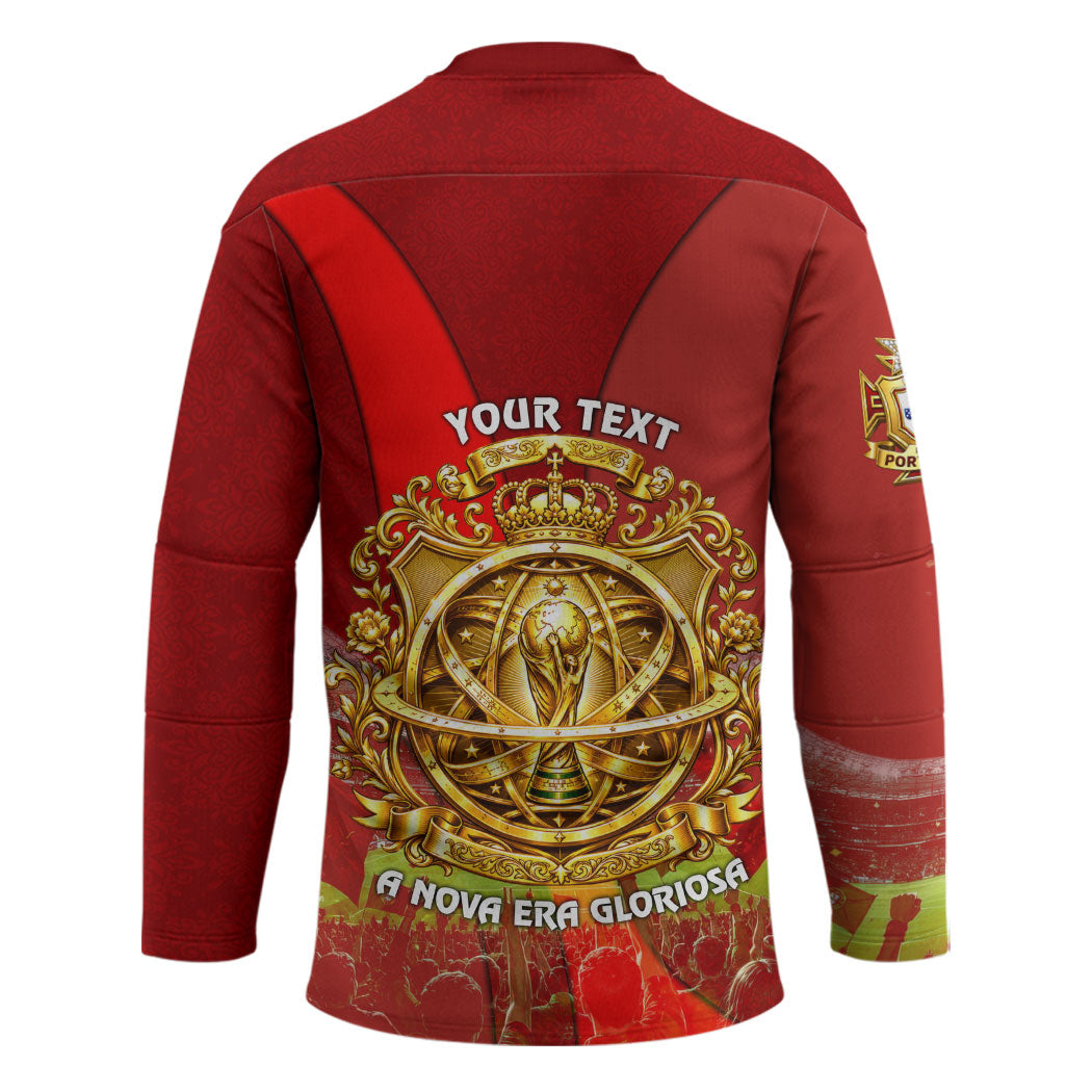 Custom Portugal Football World Champions 2026 Hockey Jersey Golden Shield Crown Crest Soccer Trophy