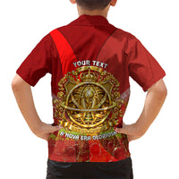 Custom Portugal Football World Champions 2026 Kid Hawaiian Shirt Golden Shield Crown Crest Soccer Trophy