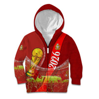 Custom Portugal Football World Champions 2026 Kid Hoodie Golden Shield Crown Crest Soccer Trophy