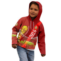 Custom Portugal Football World Champions 2026 Kid Hoodie Golden Shield Crown Crest Soccer Trophy