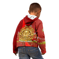 Custom Portugal Football World Champions 2026 Kid Hoodie Golden Shield Crown Crest Soccer Trophy
