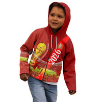 Custom Portugal Football World Champions 2026 Kid Hoodie Golden Shield Crown Crest Soccer Trophy