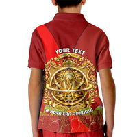 Custom Portugal Football World Champions 2026 Kid Polo Shirt Golden Shield Crown Crest Soccer Trophy