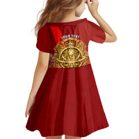 Custom Portugal Football World Champions 2026 Kid Short Sleeve Dress Golden Shield Crown Crest Soccer Trophy