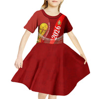 Custom Portugal Football World Champions 2026 Kid Short Sleeve Dress Golden Shield Crown Crest Soccer Trophy