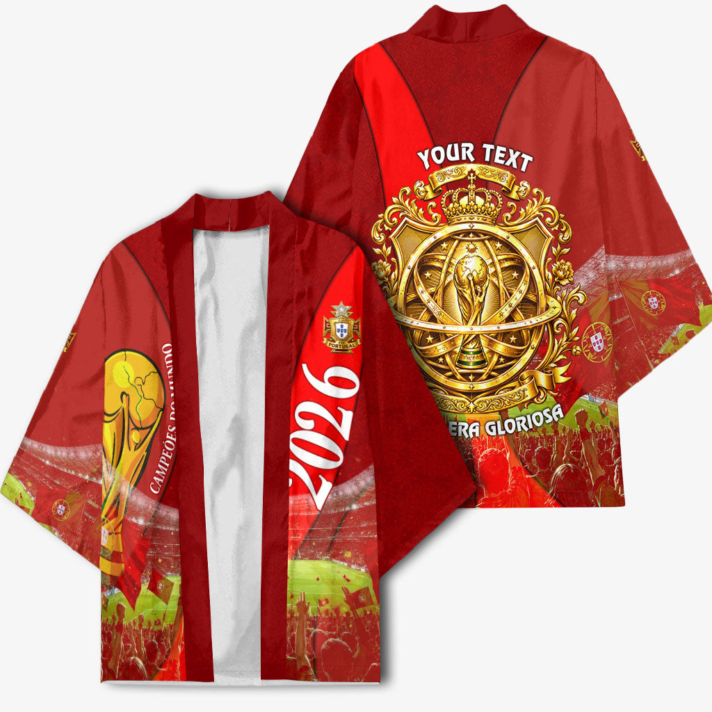Custom Portugal Football World Champions 2026 Kimono Golden Shield Crown Crest Soccer Trophy