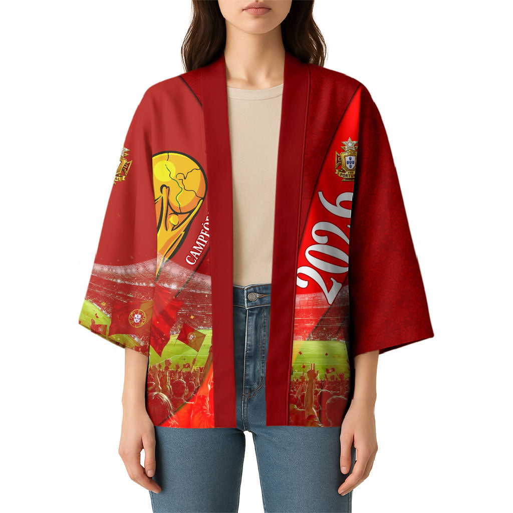Custom Portugal Football World Champions 2026 Kimono Golden Shield Crown Crest Soccer Trophy