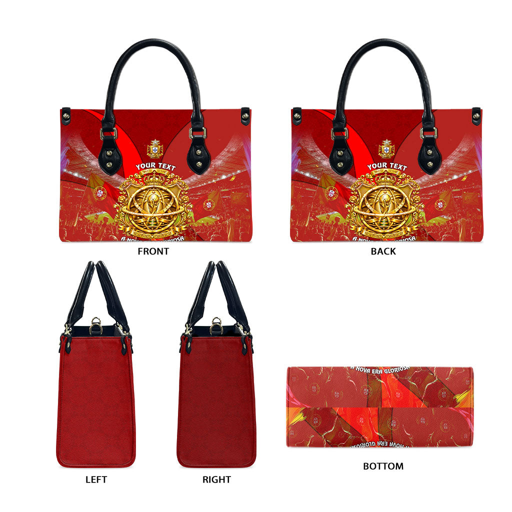 Custom Portugal Football World Champions 2026 Leather Bag Golden Shield Crown Crest Soccer Trophy