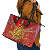Custom Portugal Football World Champions 2026 Leather Tote Bag Golden Shield Crown Crest Soccer Trophy
