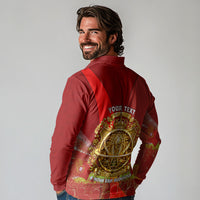 Custom Portugal Football World Champions 2026 Long Sleeve Polo Shirt Golden Shield Crown Crest Soccer Trophy