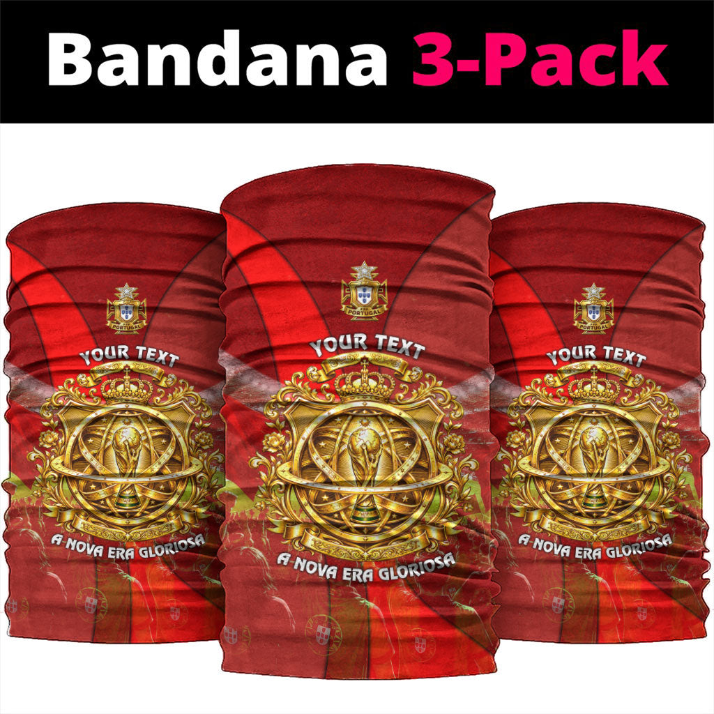 Custom Portugal Football World Champions 2026 Neck Gaiter Golden Shield Crown Crest Soccer Trophy