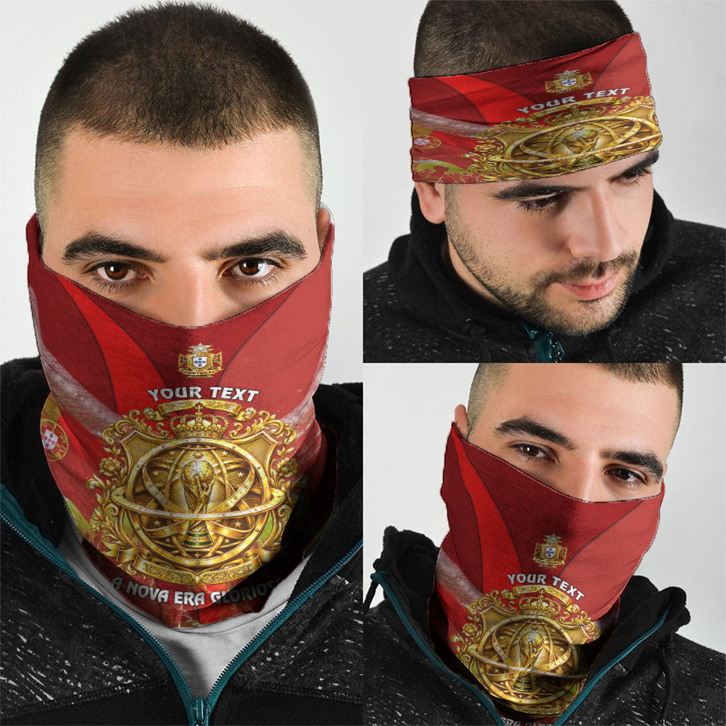 Custom Portugal Football World Champions 2026 Neck Gaiter Golden Shield Crown Crest Soccer Trophy