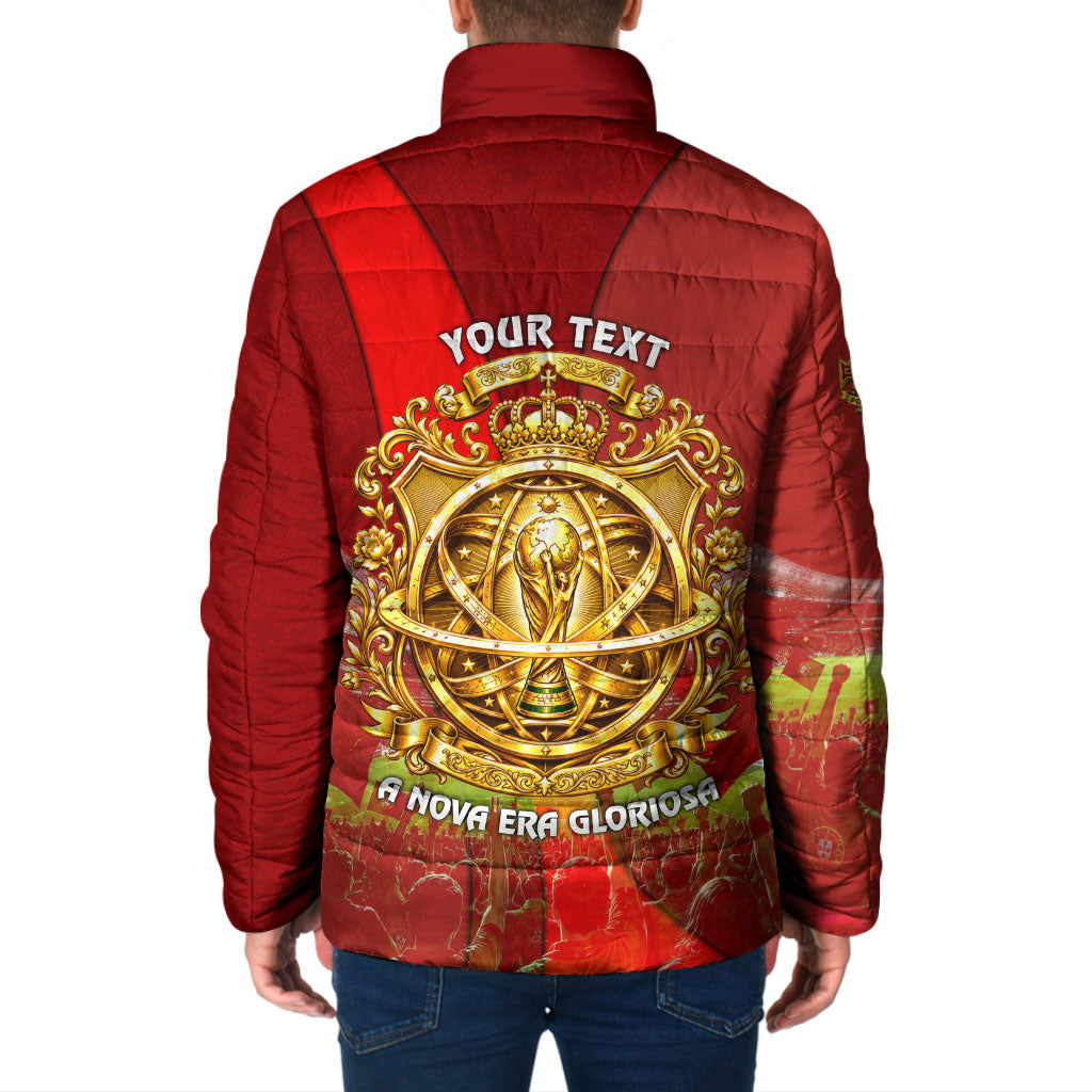 Custom Portugal Football World Champions 2026 Padded Jacket Golden Shield Crown Crest Soccer Trophy