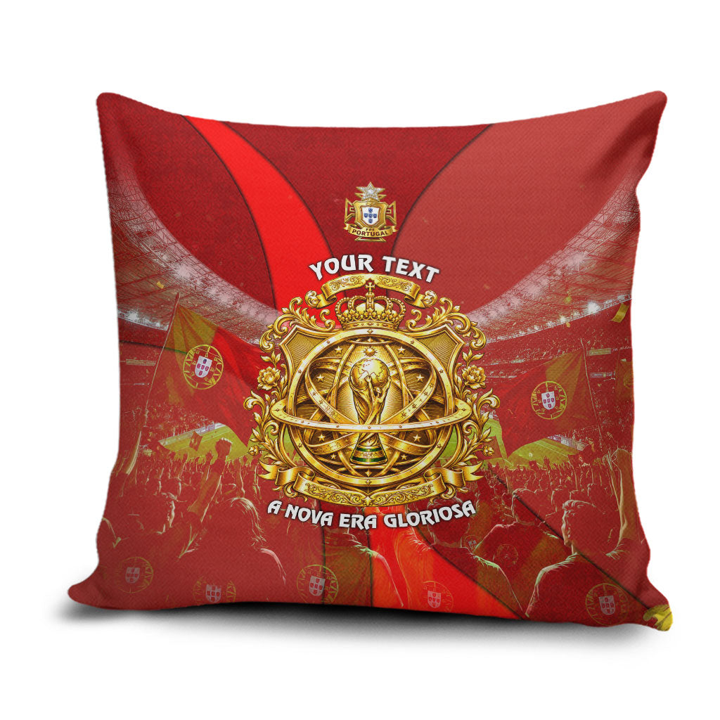Custom Portugal Football World Champions 2026 Pillow Cover Golden Shield Crown Crest Soccer Trophy