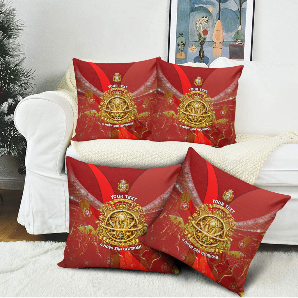 Custom Portugal Football World Champions 2026 Pillow Cover Golden Shield Crown Crest Soccer Trophy