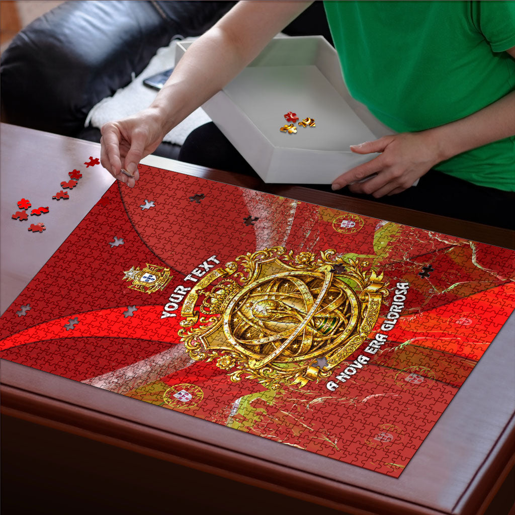 Custom Portugal Football World Champions 2026 Puzzle Golden Shield Crown Crest Soccer Trophy