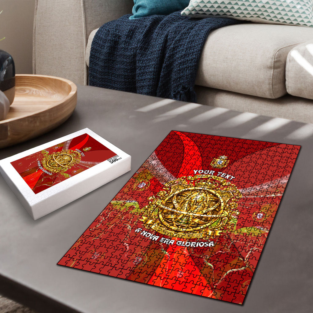 Custom Portugal Football World Champions 2026 Puzzle Golden Shield Crown Crest Soccer Trophy