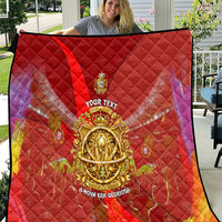 Custom Portugal Football World Champions 2026 Quilt Golden Shield Crown Crest Soccer Trophy