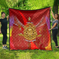 Custom Portugal Football World Champions 2026 Quilt Golden Shield Crown Crest Soccer Trophy