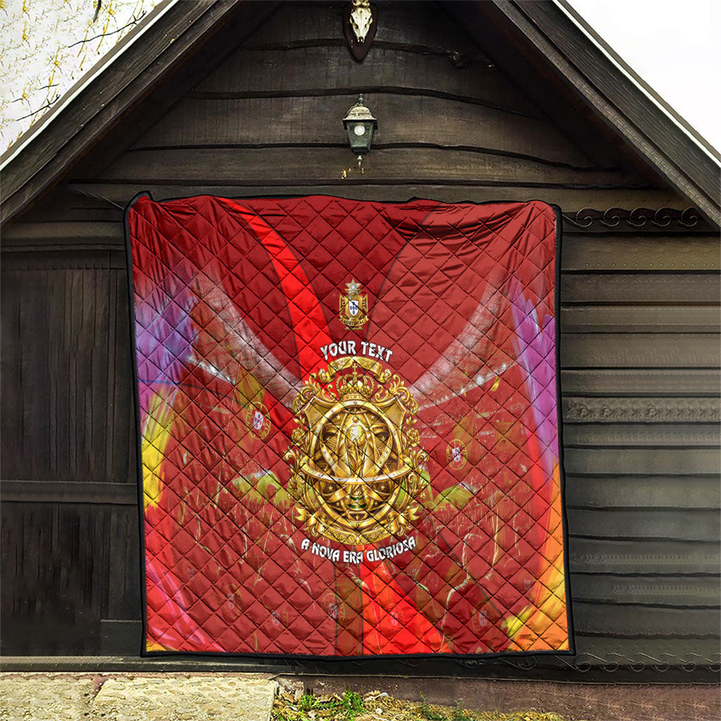 Custom Portugal Football World Champions 2026 Quilt Golden Shield Crown Crest Soccer Trophy