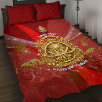 Custom Portugal Football World Champions 2026 Quilt Bed Set Golden Shield Crown Crest Soccer Trophy