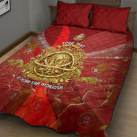 Custom Portugal Football World Champions 2026 Quilt Bed Set Golden Shield Crown Crest Soccer Trophy